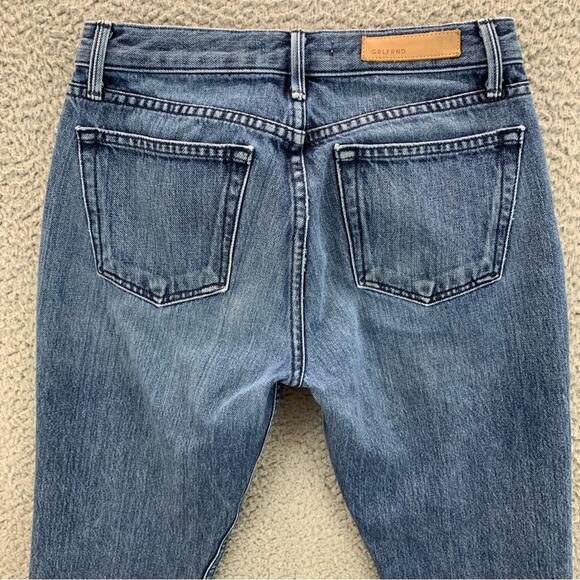 GRLFRND Tatum Cropped Straight Leg Frayed Raw Hem Button Fly Women's -  Size: 24 - Picture 4 of 16